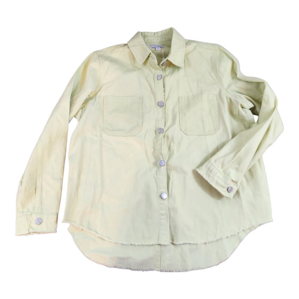 MudPie womens green jacket NWT $69 sz s/m button up raw hem